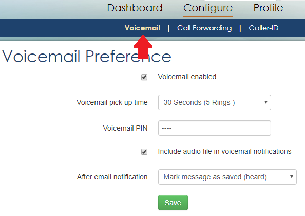 voicemail preferences