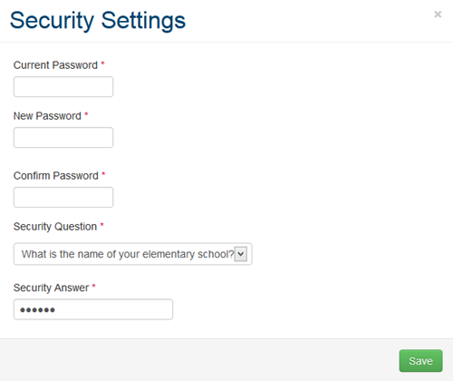 security settings